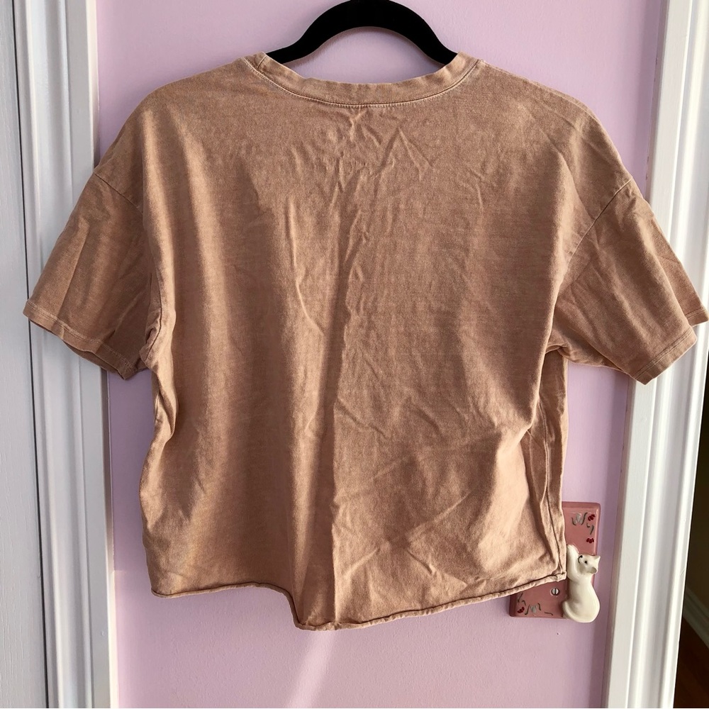 Rolling Stones Cropped Light Brown Short Sleeve T-Shirt - Picture 3 of 5
